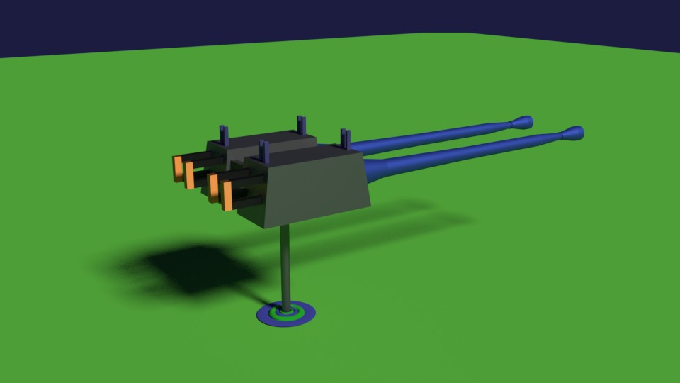 Twin Machine Gun Rendered In Cycles preview image 1